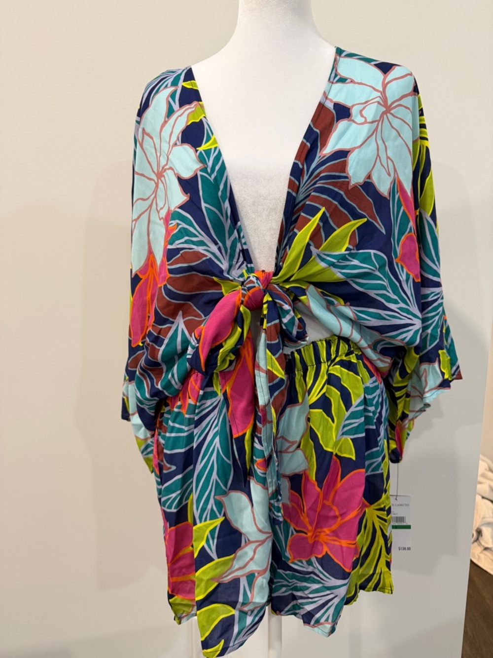 Vince Camuto Multicolor Floral Tie-Front One-Piece